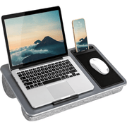 Masa laptop pentru poala NextWave®️ cu mouse pad, suport telefon, perna dubla, pentru pat, birou, canapea, masina, greutate redusa cu maner integrat, potrivit pentru laptopuri de pana la 15.6 inch, 54 x 30 x 6 cm