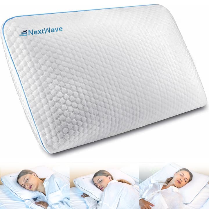 Pernă Ortopedică NextWave – Spumă cu Memorie & Gel Răcoritor | Suport Cervical Ergonomic