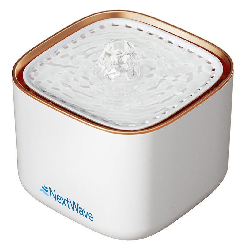Dispenser apa automata fantana pentru pisici si caini NextWave®, cu purificare si filtrare prin carbune activ, ultra-silentioasa, Capacitate 3L, USB, Auriu