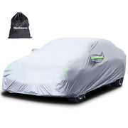 Prelata Auto Premium NextWave®️, Impermeabila, Protectie UV, Praf, Zapada, Inghet, Universala pentru Sedan, Buzunare Oglinzi, Fermoar Usa Sofer, Material Premium, Husa Saculet Depozitare
