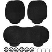 Set 2 Huse scaun auto fata universala si 1 husa bancheta NextWave®️, ofera protectie pentru sezut scaune fata si bancheta, design elegant cu buzunar pentru depozitare, anti-alunecare, material respirabil, pentru toate sezoanele, negru