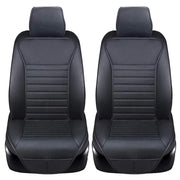 Set de 2 huse NextWave®️ pentru scaune auto, ofera protectie scaunelor din fata, universala, masina personala, taxi, ride sharing, antialunecare, material respirabil, pentru toate sezoanele, buzunare de depozitare, Piele PU, Negru