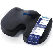 Perna ortopedica sezut NextWave®️, din spuma cu memorie, Coccis, pentru scaun de birou sau masina, husa detasabile, respirabila si antialunecare, protectie zona Lombara, Dureri de sold, Sciatica, Hemoroizi, Negru