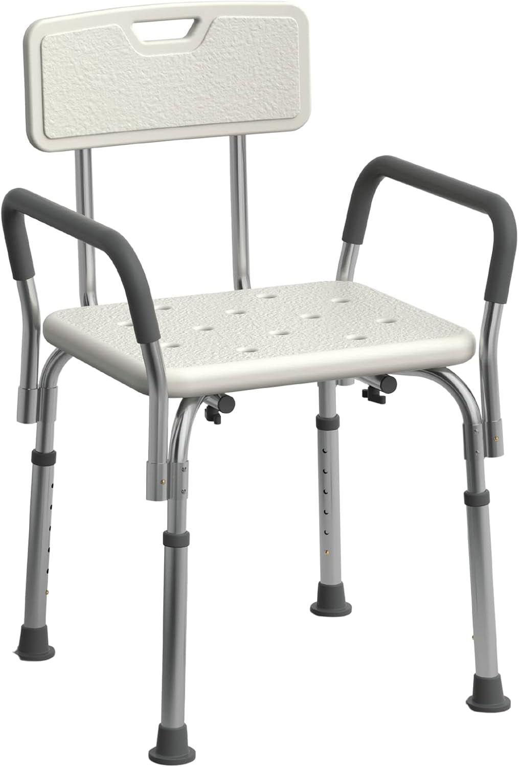 Scaun de dus si cada NextWave® cu spatar si brate captusite, inaltime reglabila 41–53 cm, suport greutate 160 kg, cadru din aluminiu usor si rezistent, picioare anti-alunecare, ideal pentru varstnici si persoane cu mobilitate redusa