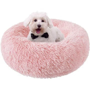 Pat Pentru Caini Sau Pisici NextWave®, pentru animale de companie, Rotund, Antiderapant, Confortabil Si Usor De Curatat, Universal, Diametru 60 Cm, Roz