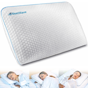Perna ortopedica pentru dormit NextWave, Spuma cu Memorie cu gel ventilata, Husa detasabila cu 2 zone termice, ergonomica pentru Gat si Suport Cervical, Ideala pentru dormitul lateral, spate sau stomac, foarte moale