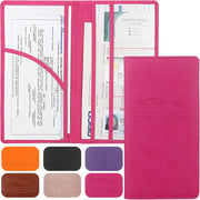 Organizator documente auto NextWave®️, port-document pentru inmatriculare si asigurare, mapa pliabila cu buzunare multiple, material PU rezistent, dimensiuni 26×24 cm deschis si 13×24×1 cm pliat, Maro