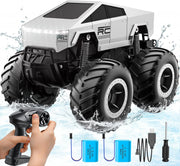 Masina cu telecomanda RC Cybertruck BeGenius®, 4WD Off-Road 1:16, Pentru Toate Tipurile de Teren, 360° Drift, Baterii tip acumulator reincarcabile, LED-uri, Rezistenta la Apa, Jucarie Potrivita pentru Copii si Adulti +4 ani, Gri