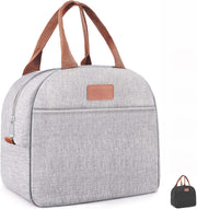 Geanta termoizolanta pranz 11L NextWave® – impermeabila si anti-scurgeri, material Oxford rezistent cu interior folie aluminiu, pastreaza alimentele si bauturile reci sau calde, dimensiuni 29×18×22 cm, ideala pentru birou, picnic si calatorii, Gri