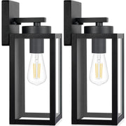 Set 2 Aplice De Perete Exterioara Vintage NextWave®️, Pentru Hol, Intrare, Curte, Gradina, Terasa, Balcon, Garaj, Impermeabile, Moderne, usor de instalat, Negru