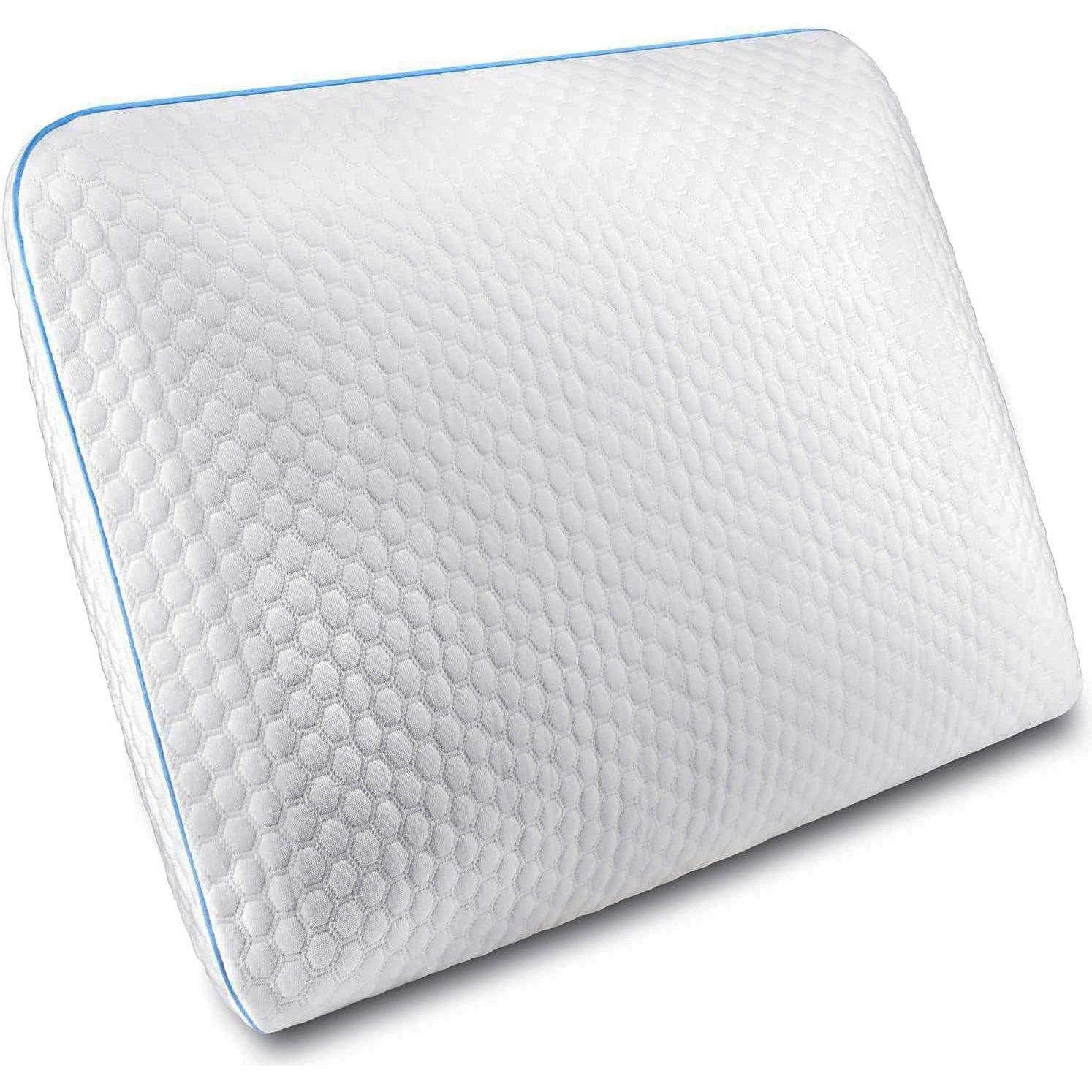Perna ortopedica pentru dormit NextWave, Spuma cu Memorie cu gel ventilata, Husa detasabila cu 2 zone termice, ergonomica pentru Gat si Suport Cervical, Ideala pentru dormitul lateral, spate sau stomac, 60x40x9 cm