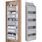 Organizator de usa NextWave®️, 5 compartimente, depozitare pe perete cu raft, material netesut, pliabil, spatiu de depozitare suplimentar, potrivit pentru dormitorul de acasa, camin, depozitare, baie, sufragerie, bucatarie, gri
