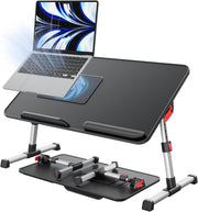 Masa Laptop Pliabila NextWave®, Ventilator Racire USB, Inclinare Ajustabila, Suport Reglabil pentru Pat si Canapea, Picioare Pliabile, Spatiu Mouse, Suport Antialunecare, pentru Laptop pana la 17 inch, Lucru, Citit, Scris