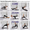 Placa Pilates multifunctionala 6-in-1 NextWave®, antrenament corporal complet si sculptare abdomene, functie rebound, afisaj inteligent cu cronometru si numaratoare, din polipropilena PP, pliabila si portabila, pentru fitness acasa, Negru