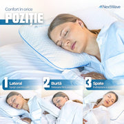 Pernă Ortopedică NextWave – Spumă cu Memorie & Gel Răcoritor | Suport Cervical Ergonomic