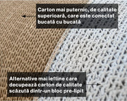 Ansamblu de joaca pentru pisici, NextWave®, loc de relaxare, model in forma ergonomica de infinit, reversibil si durabil, fabricat din carton ondulat reciclat
