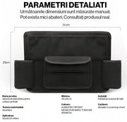 Organizator intre scaune auto NextWave®️, suport pretios cu 5 compartimente, material suede & piele ecologica, capacitate mare, dimensiuni 36×25×22 cm, Maro