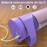 Mini Blender Electric NextWave™, Portabil, Multifunctional, Auto-curatare, Autonomie Mare, Baterie reincarcabila 4000mAh, Smoothie, legume si fructe, Milk shake, Fresh, 460 ml, 6 Lame 3D, mov