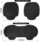Set 2 Huse scaun auto fata universala si 1 husa bancheta NextWave®️, ofera protectie pentru sezut scaune fata si bancheta, design elegant cu buzunar pentru depozitare, anti-alunecare, material respirabil, pentru toate sezoanele, negru