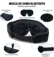 Masca de somn cu casti Bluetooth NextWave®️, design 3D conturat, sunet stereo HD si microfon, Bluetooth 5.2, autonomie 12h, incarcare rapida 1h, material spuma cu memorie si plus respirabil, banda elastica reglabila, negru