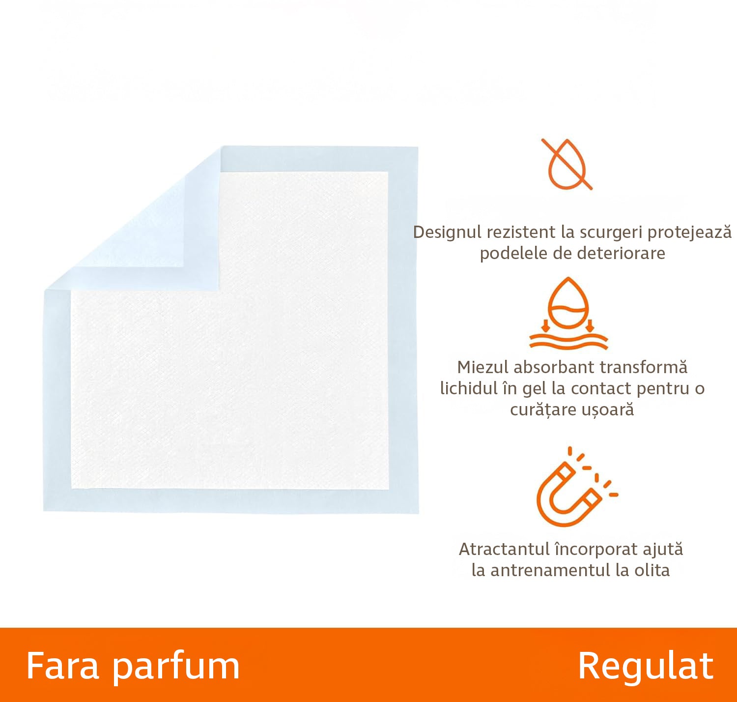 Set de 100 de covorase igienice absorbante NextWave®, pentru caini cu margini sigilate pentru prevenirea scurgerilor de lichid, strat inferior impermeabil, dimensiunea 45x33 cm, albastru