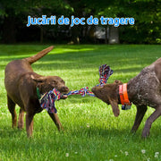 Set 2 franghii pentru caini NextWave®️, Jucarii din franghie pentru caini de talie mare si medie, special concepute pentru ros agresiv, rezistente la ros pentru caini de talie mare, ajuta la curatarea dintilor