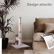 Ansamblu de joaca pentru pisici, NextWave, stalp zgariat sisal, 2 bile suspendate, gri, 85cm