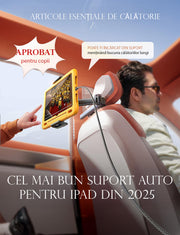 Suport auto tetiera NextWave®️, reglabil pe 3 axe pentru tablete si telefoane 4,7–11 inch, sistem metalic pliabil cu prindere solida, rotatie 360°, compatibil universal, negru
