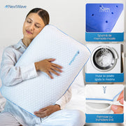 Pernă Ortopedică NextWave – Spumă cu Memorie & Gel Răcoritor | Suport Cervical Ergonomic