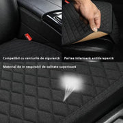 Set 2 Huse scaun auto fata universala si 1 husa bancheta NextWave®️, ofera protectie pentru sezut scaune fata si bancheta, design elegant cu buzunar pentru depozitare, anti-alunecare, material respirabil, pentru toate sezoanele, negru