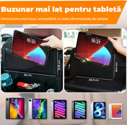Husa spatar scaun auto NextWave®️, husa protectoare impermeabila pentru scaune, tava pliabila tip masa pentru tableta sau gustari, 9 buzunare multifunctionale pentru sticle, jucarii si accesorii, montaj universal, design durabil si usor de curatat