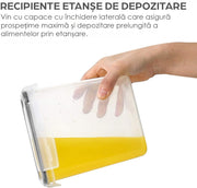 Set 24 cutii depozitare alimente NextWave® – plastic alimentar transparent fara BPA, inchidere ermetica, reutilizabile si stivuibile, ideale pentru organizarea bucatariei si depozitarea cerealelor, fainii, zaharului, orezului si altor alimente uscate