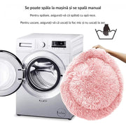 Pat Pentru Caini Sau Pisici NextWave®, pentru animale de companie, Rotund, Antiderapant, Confortabil Si Usor De Curatat, Universal, Diametru 40 Cm, Roz