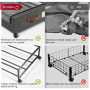 Set de 2 Organizatoare sub pat cu roti NextWave®️, capacitate mare, organizarea pantofilor, hainelor si paturilor, mobilitate si depozitare usoara, design inteligent, 73 x 43 x 17 cm, gri