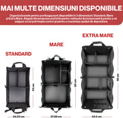 Organizator portbagaj auto pliabil NextWave®️ M, compartimentare personalizabila cu subdivizor detasabil, 2 buzunare mari fata si spate, 8 buzunare laterale, baza rigida, material Oxford rezistent, dimensiuni 53×34 cm