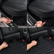 Husa scaun auto ajustabila spate NextWave®️, universala, 127-140 cm, ofera protectie pentru sezut bancheta spate, piele PU, anti-alunecare, design elegant cu buzunare pentru depozitare, Negru