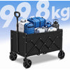Carucior turistic pliabil NextWave®, pliere rapida si compacta, capacitate 99, 8 kg, maner ergonomic reglabil anti-cadere, roti silentioase pivotante 360°, cadru din otel carbon si material Oxford 600D, pentru gradina, plaja si camping, Negru