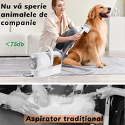 Masina De Tuns Animale, Caini, Pisici NextWave®, Aspirator 7 in 1 pentru toaletarea animalelor de companie si materiale textile, 6 marimi pentru tuns, Usor de Utilizat, Zgomot Redus, alb