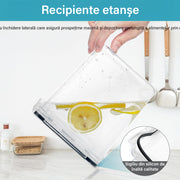 Set 10 recipiente ermetice pentru depozitare alimente NextWave® – plastic BPA Free, capace sigilabile, stivuibile, pentru organizare bucatarie si camara, ideale pentru cereale, orez, faina, zahar, paste si leguminoase