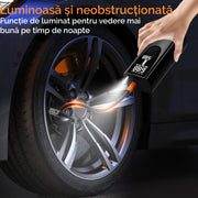 Compresor portabil electric NextWave® – pompa de aer reincarcabila 6000 mAh, presiune 0, 1-10, 3 bar (150 PSI), display digital, LED iluminare, 4 moduri presetate pentru masina, motocicleta, bicicleta si mingi, incarcare USB-C