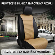 Husa scaun auto universala NextWave®️, ofera protectie scaun fata, universala, masina personala, taxi, ride sharing, antialunecare, material respirabil, pentru toate sezoanele, Piele PU bej