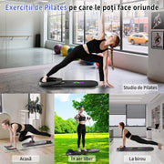 Placa Pilates multifunctionala 6-in-1 NextWave®, antrenament corporal complet si sculptare abdomene, functie rebound, afisaj inteligent cu cronometru si numaratoare, din polipropilena PP, pliabila si portabila, pentru fitness acasa, Negru