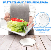 Set 10 organizatoare alimentare NextWave® pentru frigider – cutii cu capace suprapozabile, transparente, BPA Free, ideale pentru fructe, legume, branzeturi, carne, snacks si alimente uscate – solutie practica pentru organizare si pastrarea prospetimii