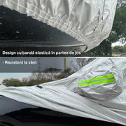 Prelata Auto Premium NextWave®️, Impermeabila, Protectie UV, Praf, Zapada, Inghet, Universala pentru Sedan, Buzunare Oglinzi, Fermoar Usa Sofer, Material Premium, Husa Saculet Depozitare
