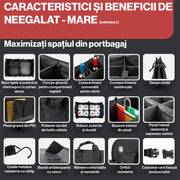 Organizator portbagaj auto pliabil NextWave®️ L, compartimentare personalizabila cu subdivizor detasabil, 2 buzunare mari fata si spate, 8 buzunare laterale, baza rigida, material Oxford rezistent la apa, dimensiuni 60×37 cm