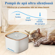 Dispenser apa automata fantana pentru pisici si caini NextWave®, cu purificare si filtrare prin carbune activ, ultra-silentioasa, Capacitate 3L, USB, Auriu