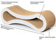 Ansamblu de joaca pentru pisici, NextWave®, loc de relaxare, model in forma ergonomica de infinit, reversibil si durabil, fabricat din carton ondulat reciclat