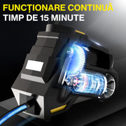 Compresor auto portabil NextWave 12V, manometru digital, 150 PSI, galben-negru