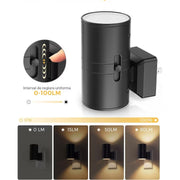 Set 2 Lampi de Noapte LED NextWave®, Senzor zi-noapte, Lampa Fara fir, Usor de instalat, Pentru dressing, dulap de bucatarie, baie si scari, Lumina Calda 3000K, Intensitate Reglabila 0-100lm, 1W, 8.8cm x 4.8cm, Negru