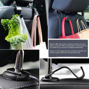 Set 4 carlige spatar auto NextWave®️, textura fibra de carbon, capacitate mare pana la 10 kg, pentru organizare si depozitare, nu ocupa spatiu, culoare neagra